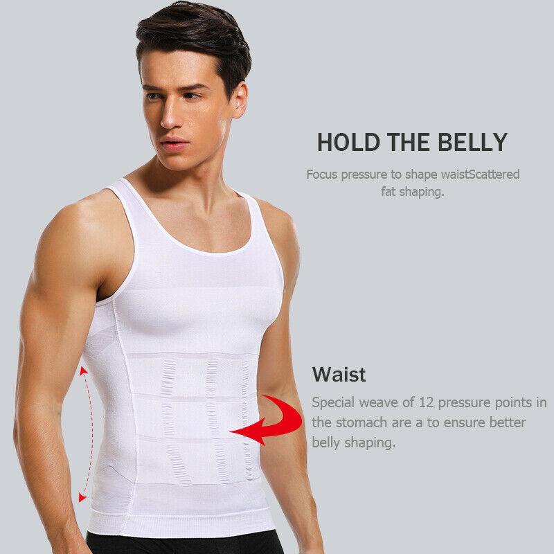 Wearslim® Men's Slimming Body Shaper Vest Shirt  Abs Abdomen Slim  Stretchable Tummy Tucker Vest 